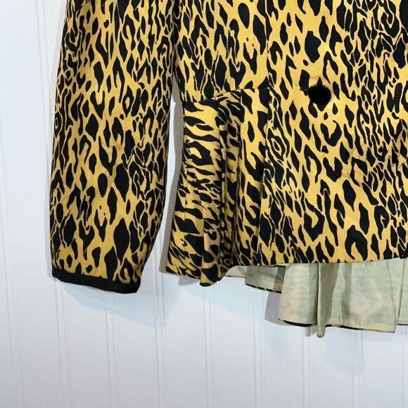 Vintage Jaymee Pape’ll  Wrap Top Womens 12 Black Brown Hi Low Pleated Retro 90’s - Picture 3 of 11